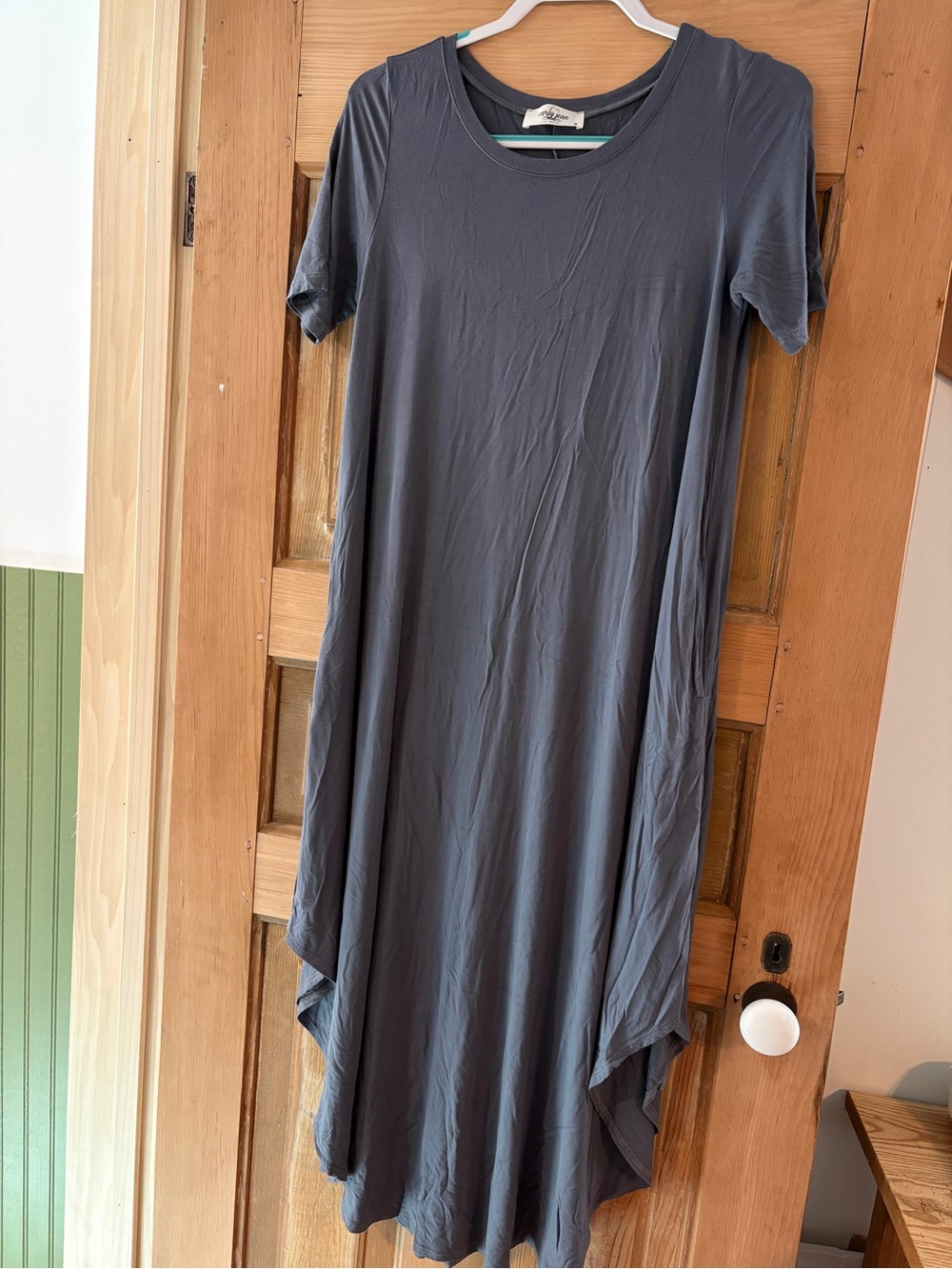 Carly Jean Los Angeles CJLA Everyday Scoop Neck Swing Dress - Slate Blue